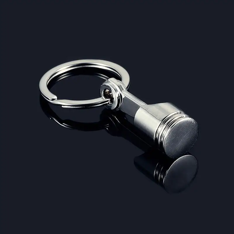 Zinc Alloy Engine Silvery Piston Key Ring Chain Keychain Key Fob Wholesale Silver Color Available European For Men Gift Trinkets