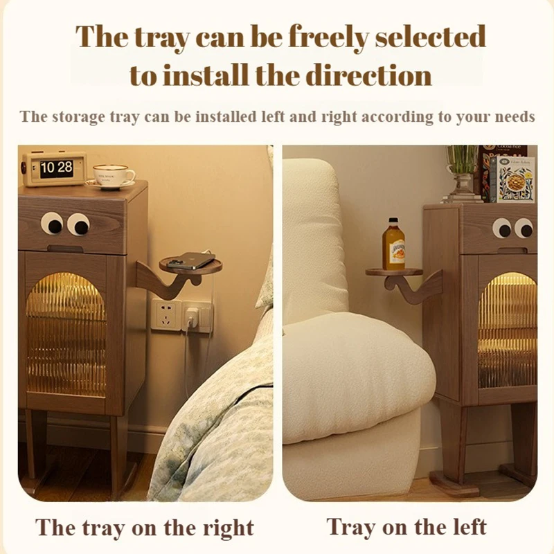 Solid Wood Robot Nightstands Creative Cabinet Living Room Sofa Modern Coffee Table Design Side Table Storage Home Furniture