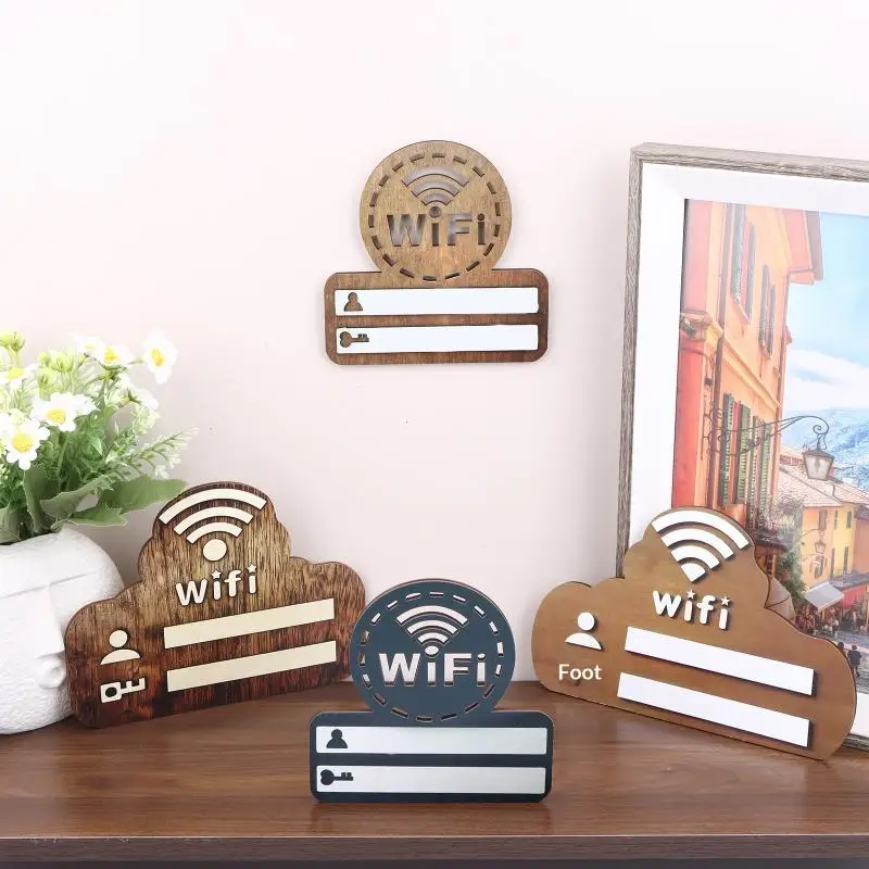textureChic Wooden WiFi Password Display Wall Mounted Sign for Home Café Bar Restaurant Beautiful Guest Access Reminder Decor