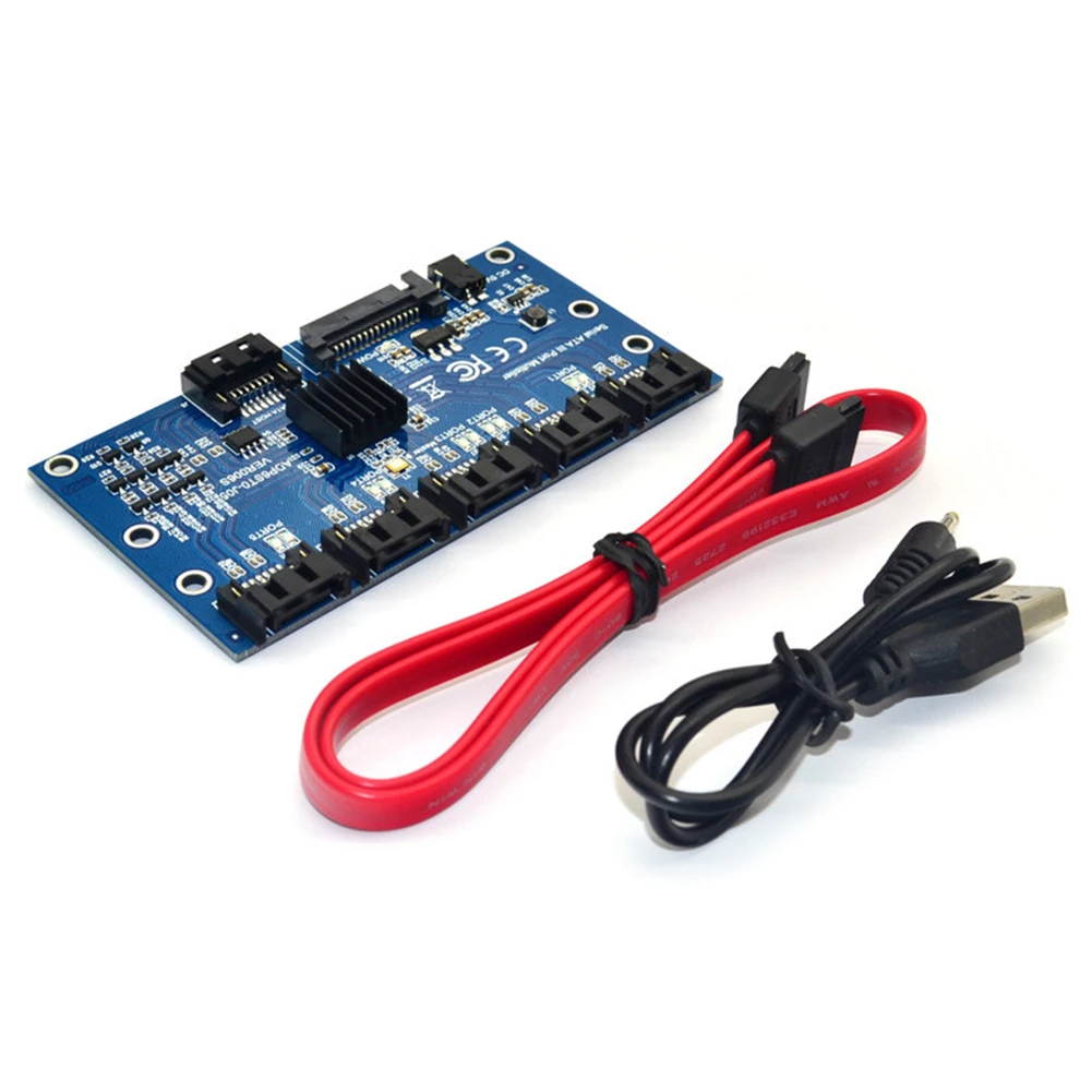 

Контроллерная карта расширения SATA с 1 до 5 портов SATA3.0, поддержка 6-портового интерфейса SATA III 6.0 Гбит/с, горячая замена