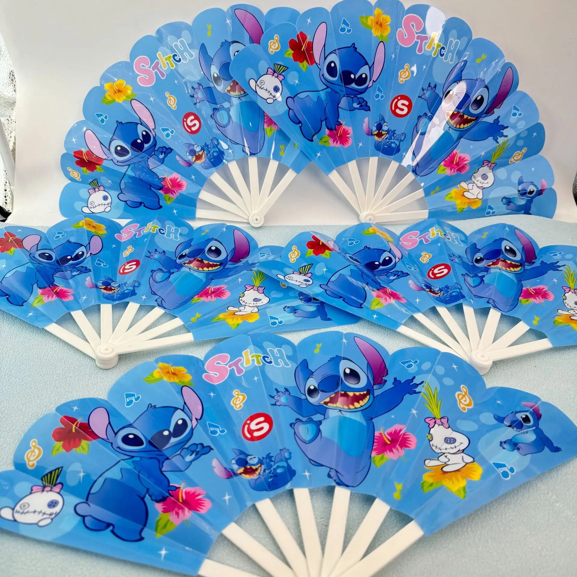 Novo disney dos desenhos animados ponto sete dobras fã anime dos desenhos animados portátil verão dobrável fã presentes atacado anime ponto