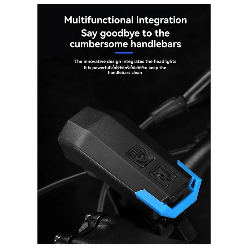 Luzes de bicicleta com carregamento USB, luzes de buzina, iluminação noturna, faróis de mountain bike, equipamento de ciclismo-ABJU