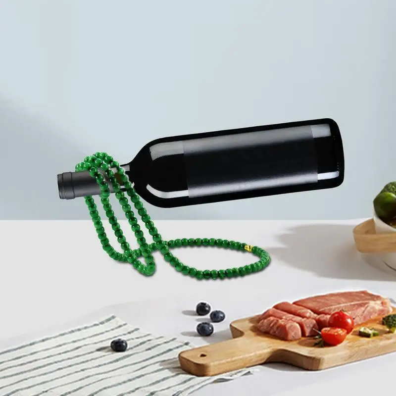 Suspending Wine Holder Gemstone Necklace Shaped Wine Rack Creative Novelty Single Red Wine Bottle Stand For Bar And Home