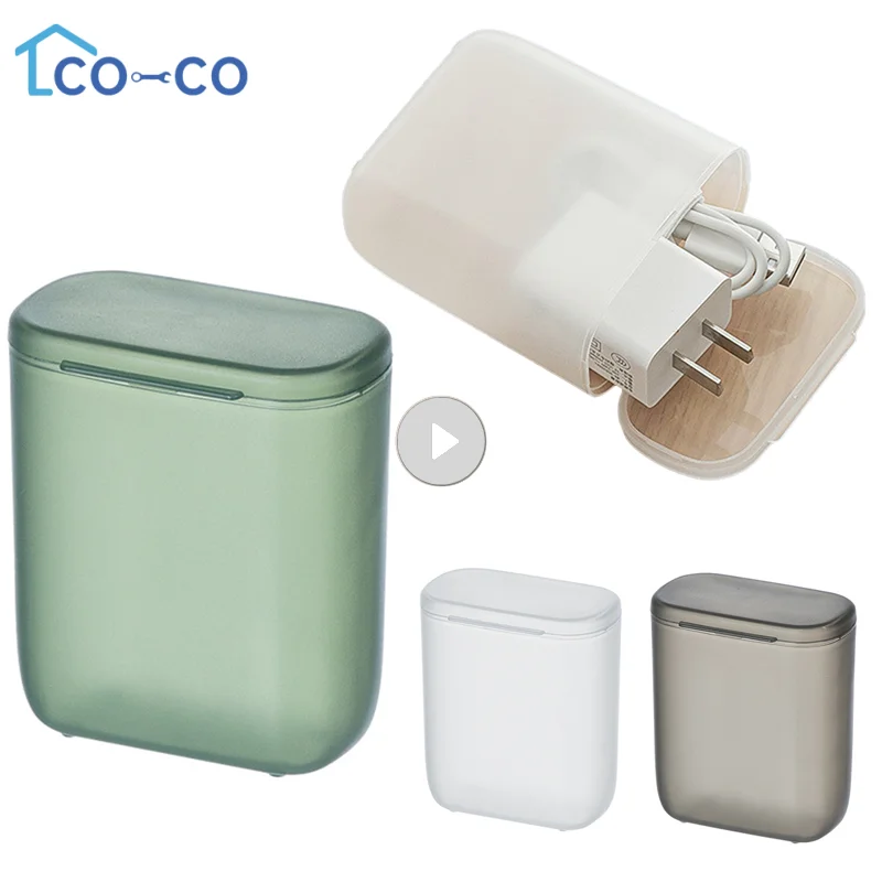 Desktop Data Cable Storage Box Dustproof With Cover Mobile Phone Charger Box Transparent Cable Wire Container Box In Office Home