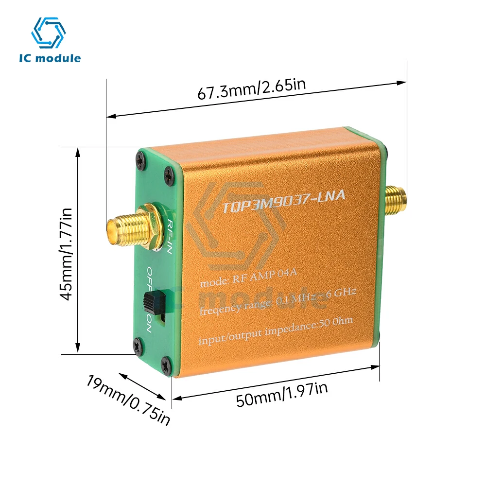 100k-6GHz Full Band Low Noise Signal Amplifier TQP3M9037-LNA Radio Signal Enhancer Module Without Battery/With Battery Optional