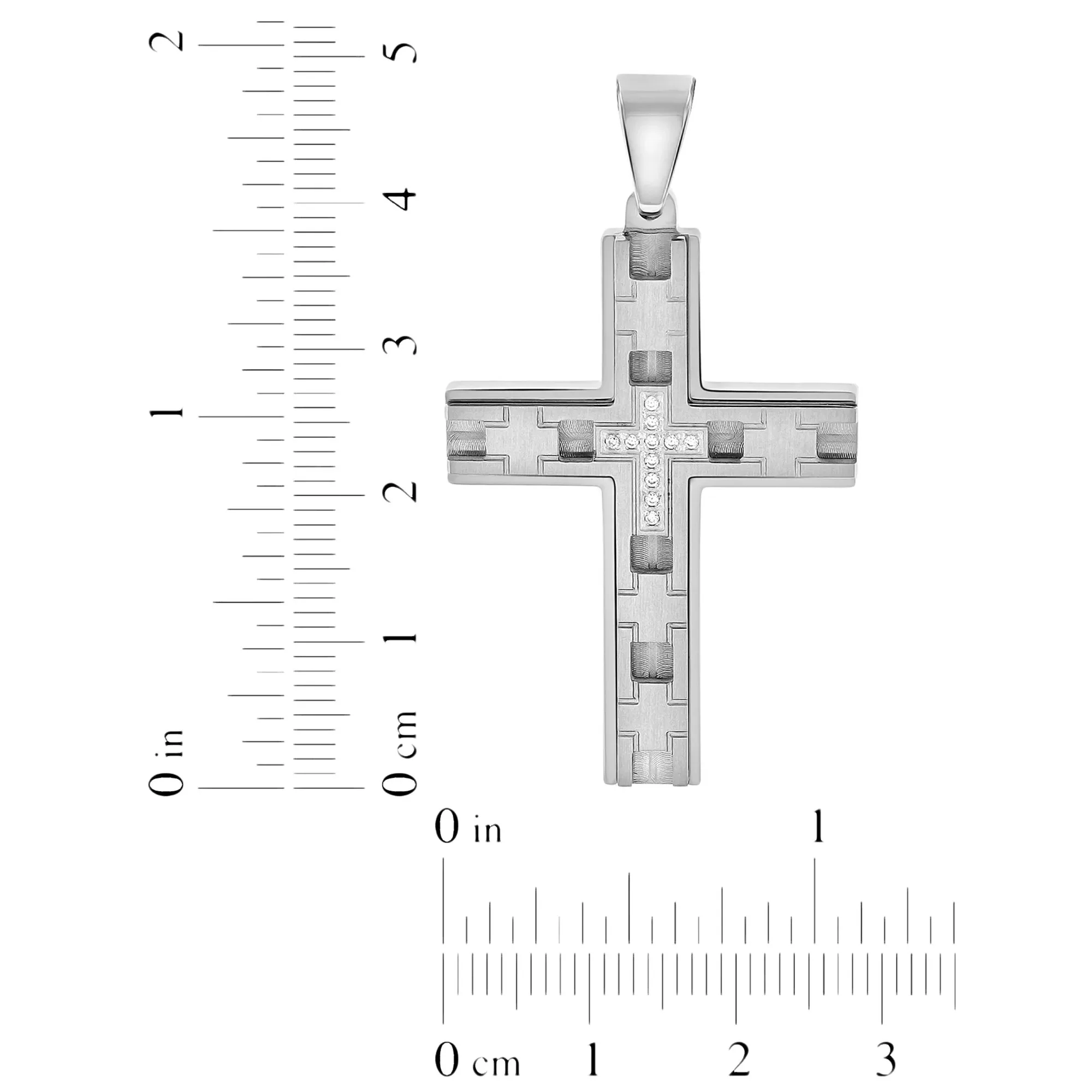 قلادة سلسلة قلادة من الفولاذ المقاوم للصدأ مكعبة الزركونيا من بريليانس للرجال