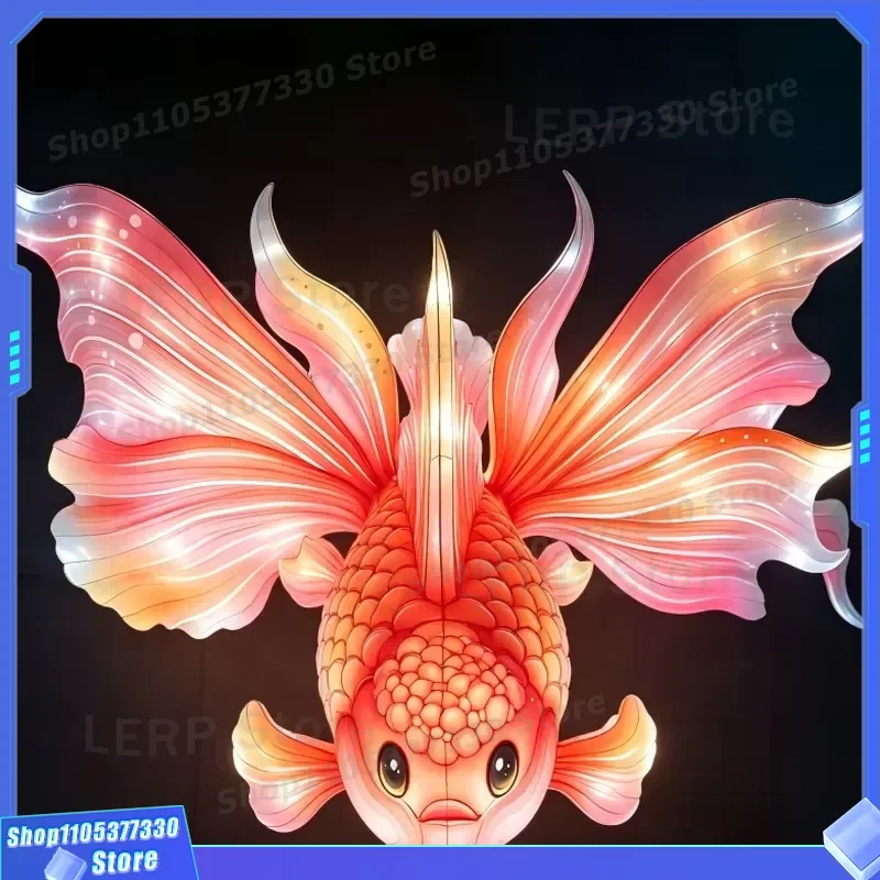 Customizable Goldfish Lantern for Outdoor Hallway Garden Lighting Art Display Decoration Unique Design Home Decor Handmade