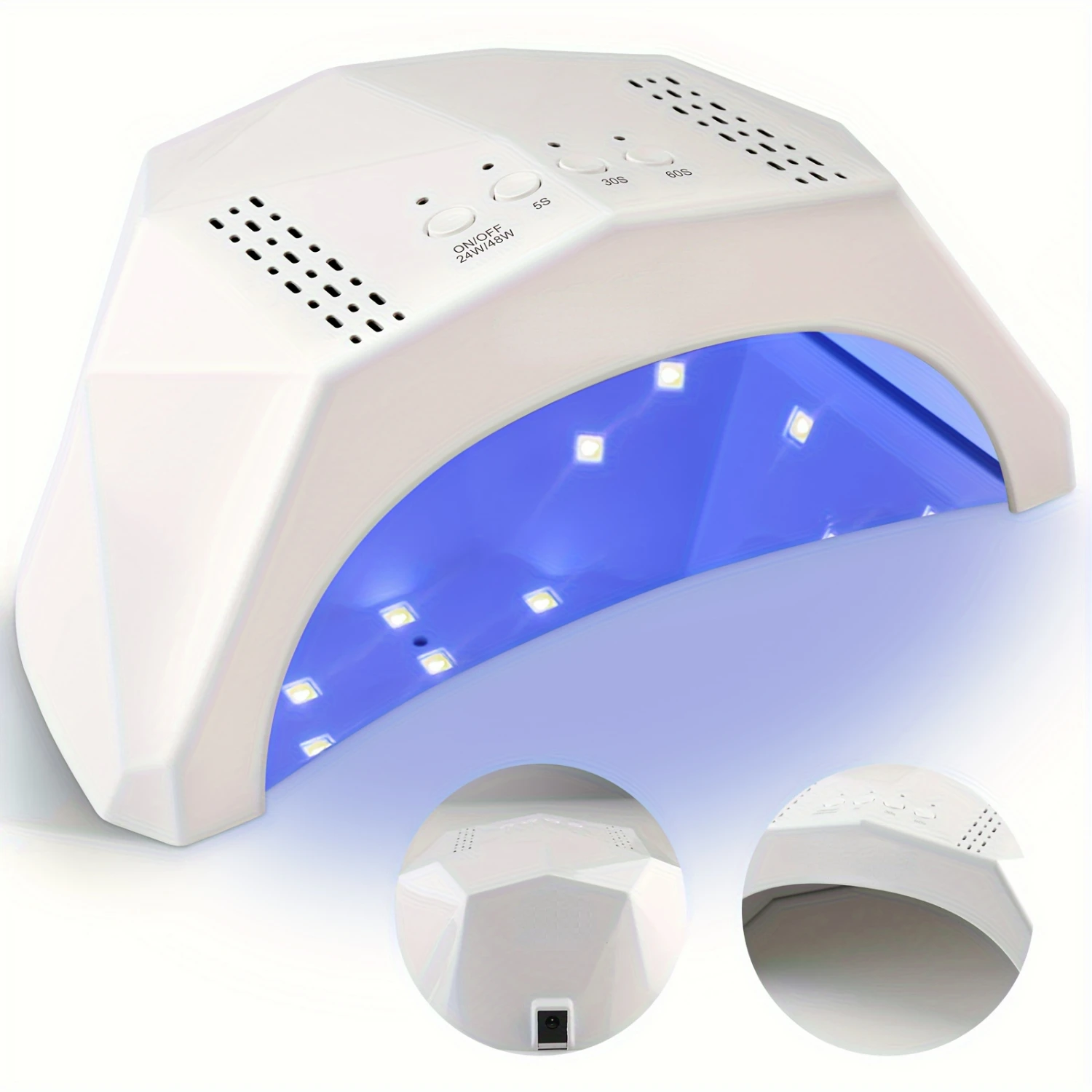 Skin-Friendly Professional UV LED Nail Lamp with Heat Dissipation Design and 3 Timer Settings - Effective Curing Light with 30 D