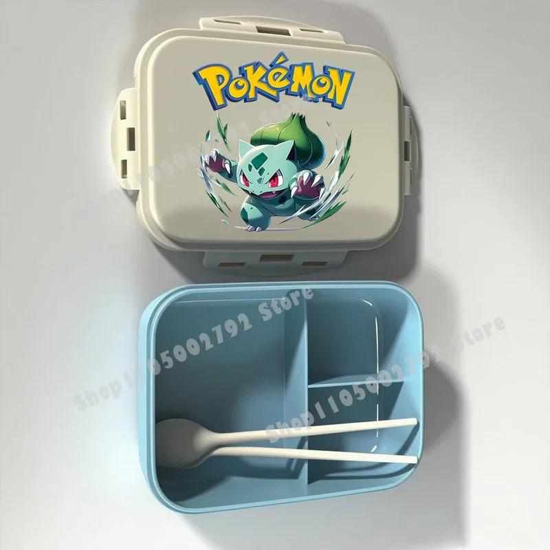 Niedliche Pokémon Bento-Lunchbox Cartoon-Figur Pikachu Bedruckter Lebensmittelbehälter Kinder-Schul-Essensbehälter Geschenk für Kinder