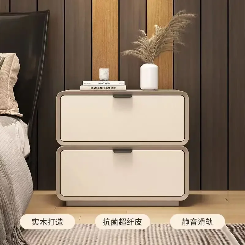 Bedside table all solid wood simple modern new light luxury minimalist bedroom 2024 new advanced