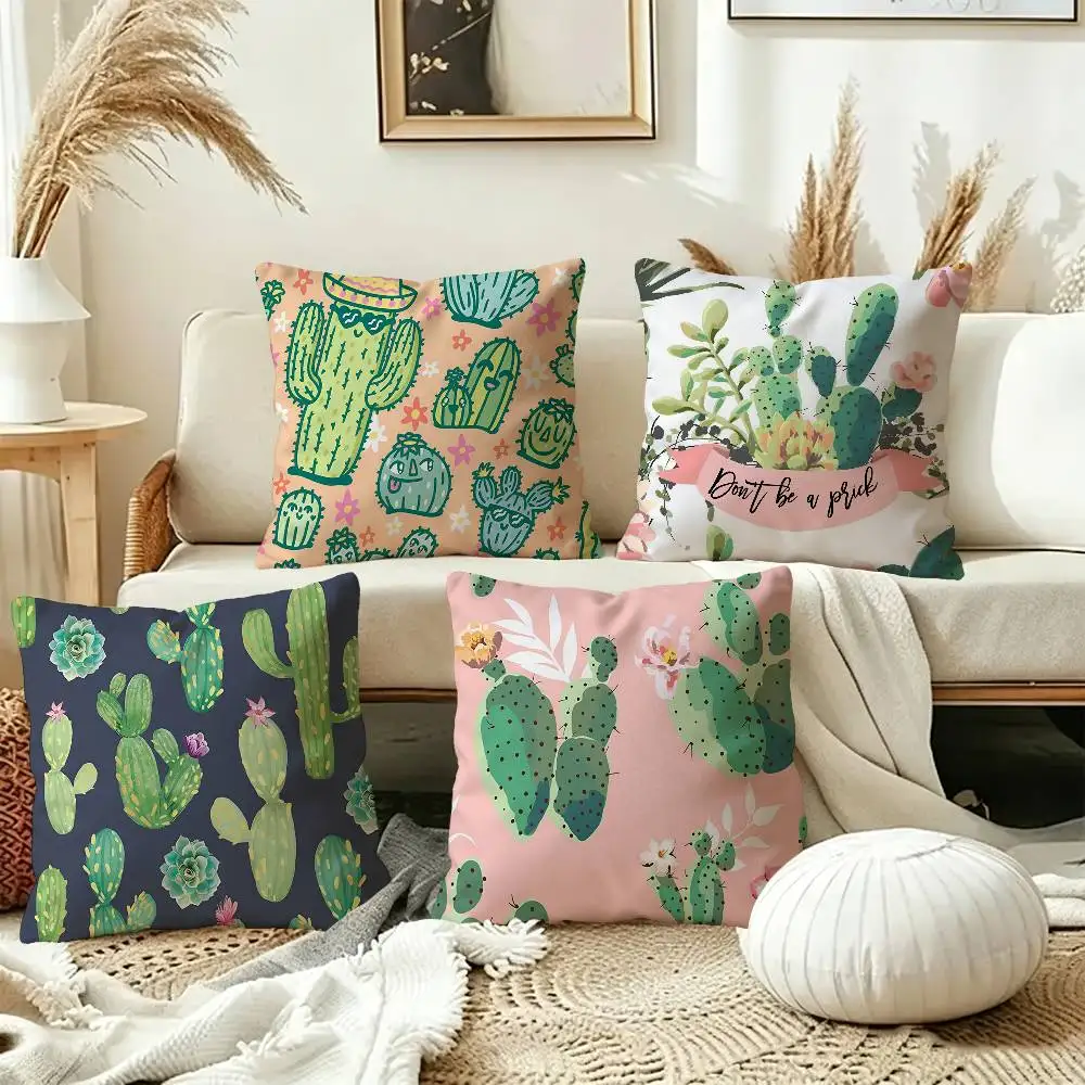 Cactus Pillow Cushion Cover Pillowcase Living Room Sofa Home Decor Customized