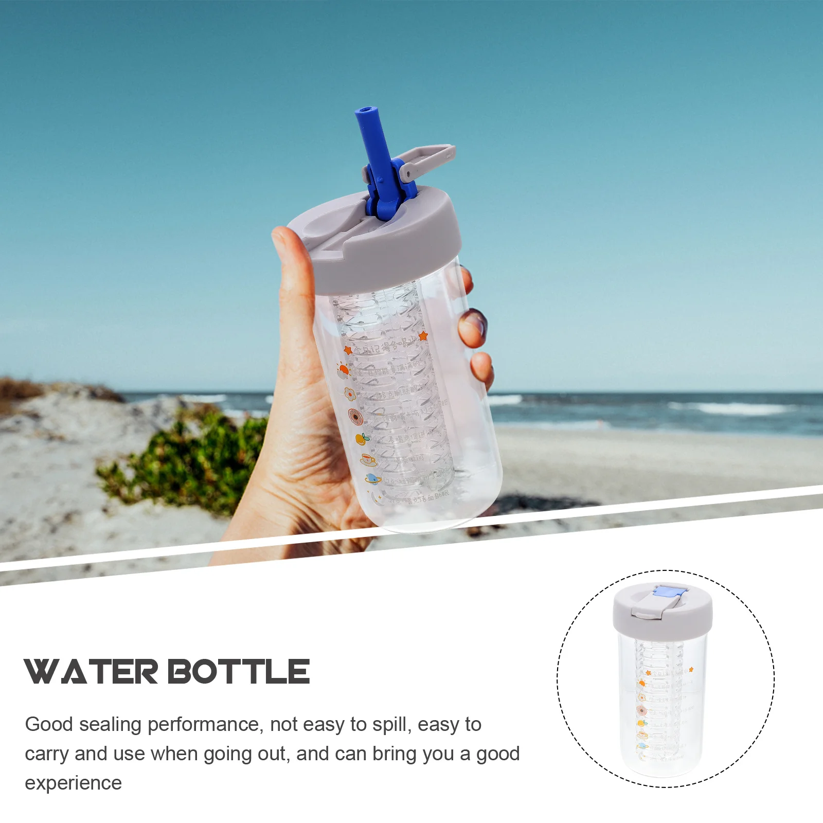 

Large Capacity Leak Proof Water Bottle Outdoor Sports Straw Bottle Girls Perfect for Cycling Running Water Gallon Jug