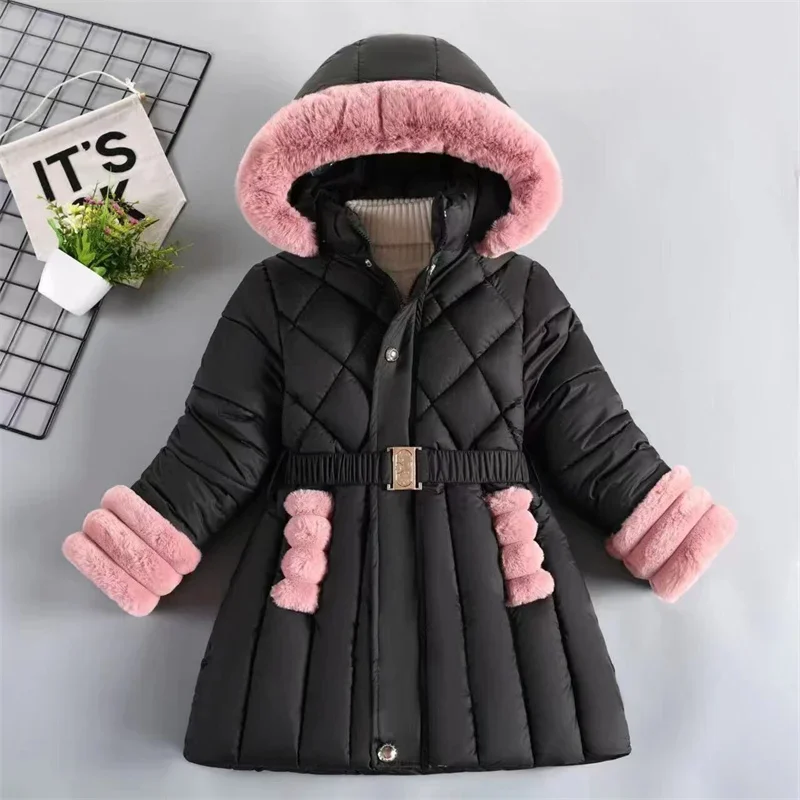 Crianças meninas jaqueta de algodão jaqueta de inverno para meninas casaco bebê quente com capuz outerwear casaco meninas roupas crianças solod para baixo casaco