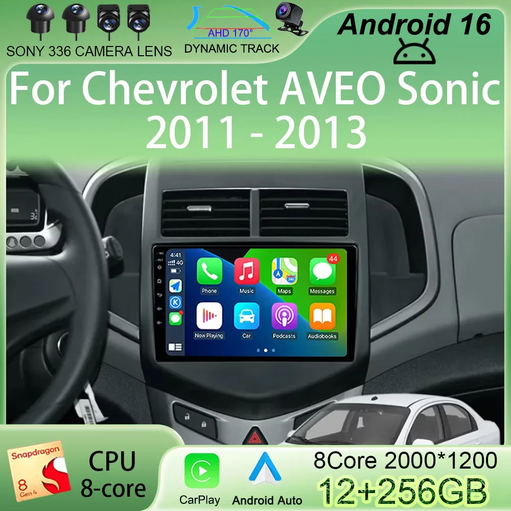 

Автомагнитола Android 16 с CarPlay, 2K экраном, видеоплеером и мультимедиа для Chevrolet AVEO Sonic 2011-2013, 2 DIN, стереосистема