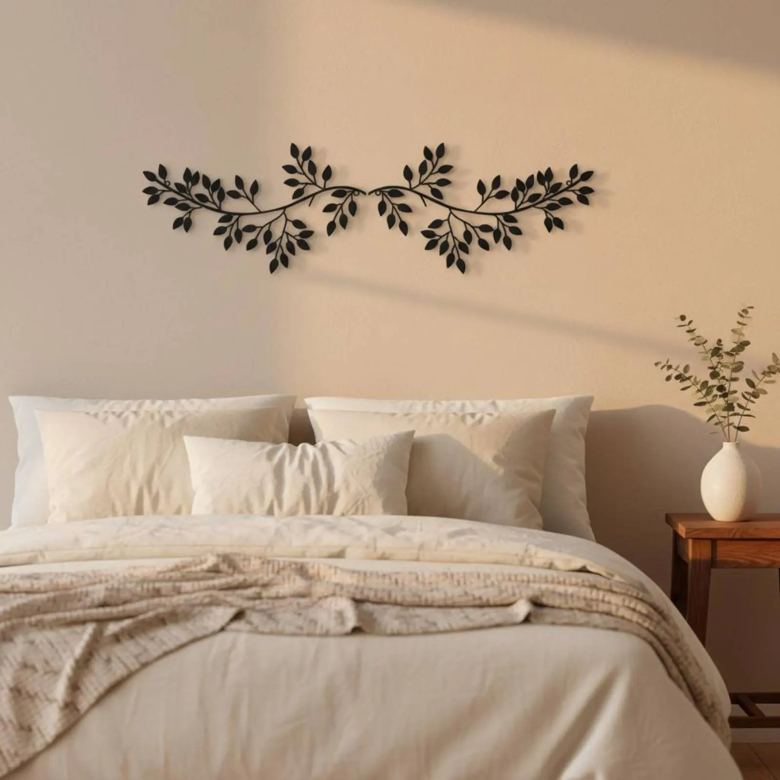 Olive Branch Wall Decor Nature-Inspired Vine Foliage Wall Art Wrought Iron Foliage Decor Sturdy Easy to Hang for Outdoor