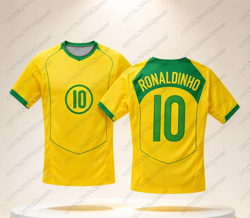 Brazil Home Retro 3D Printed Men's Sports T-shirt Breathable Quick-dry Jersey Fan Commemorative T-shirt FamilyMatching