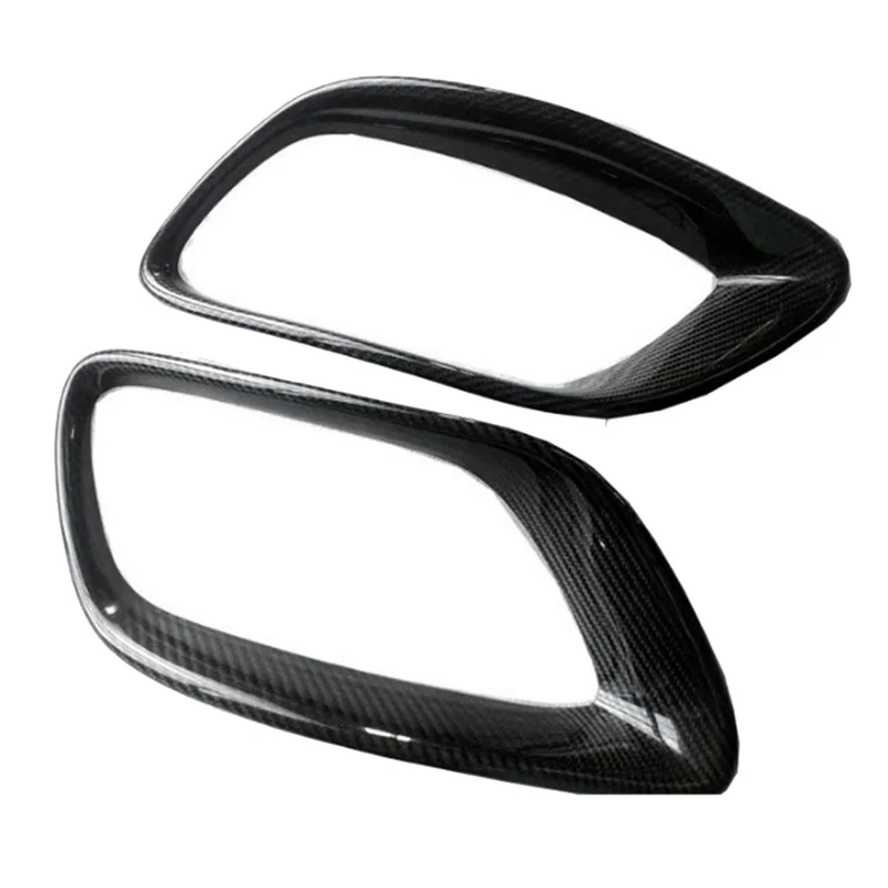 

A44F-Real Carbon Fiber Tailpipe Trim Cover Exhaust Pipe Cover Tail Throat Frame Car Parts For BMW X6 E71 2008-2013