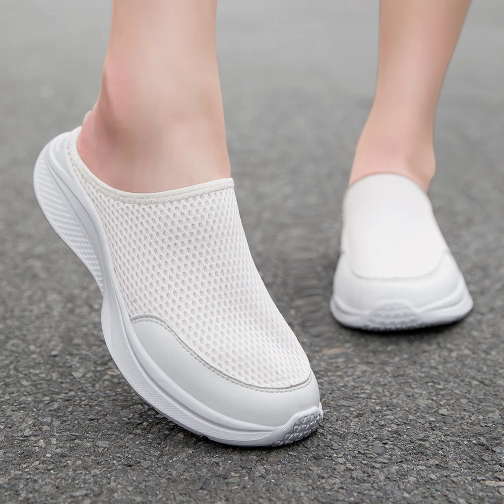 Women's Lightweight Breathable Mesh Slip-Ons - Peach Pink Summer Walking Shoes, Comfortable Eva Sole, Casual Low-Top Design, Suitable for Indoor and Outdoor Wear