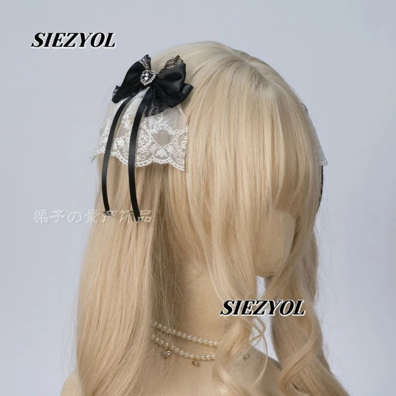 Solid Color Lace Bow Hairpin Japanese Mass-produced Sweet and Cute Girls Headdress Fashion Hairbows Hair Clips for Women