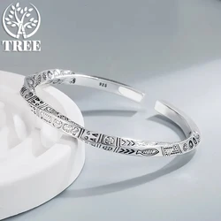 ALITREE 925 Sterling Silver Men's Geometry Totems Open Bracelets Bangles For Women Fashion Luxury Designer Jewelry Party Gift