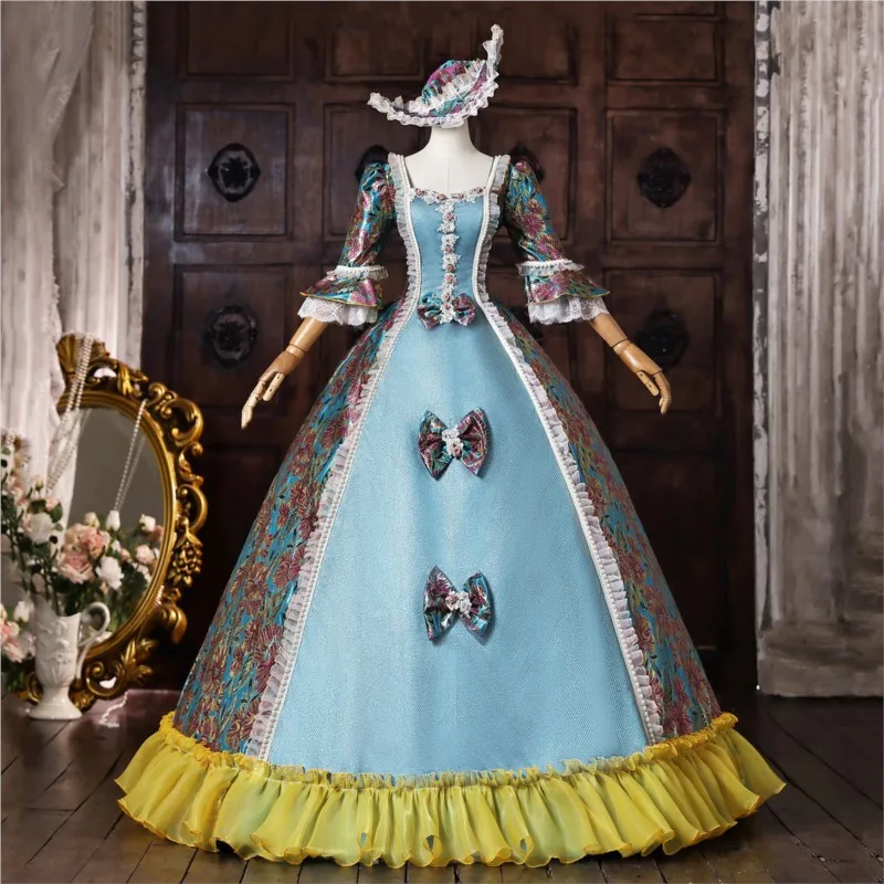 

New blue fashion show host dance makeup PROM performance dress