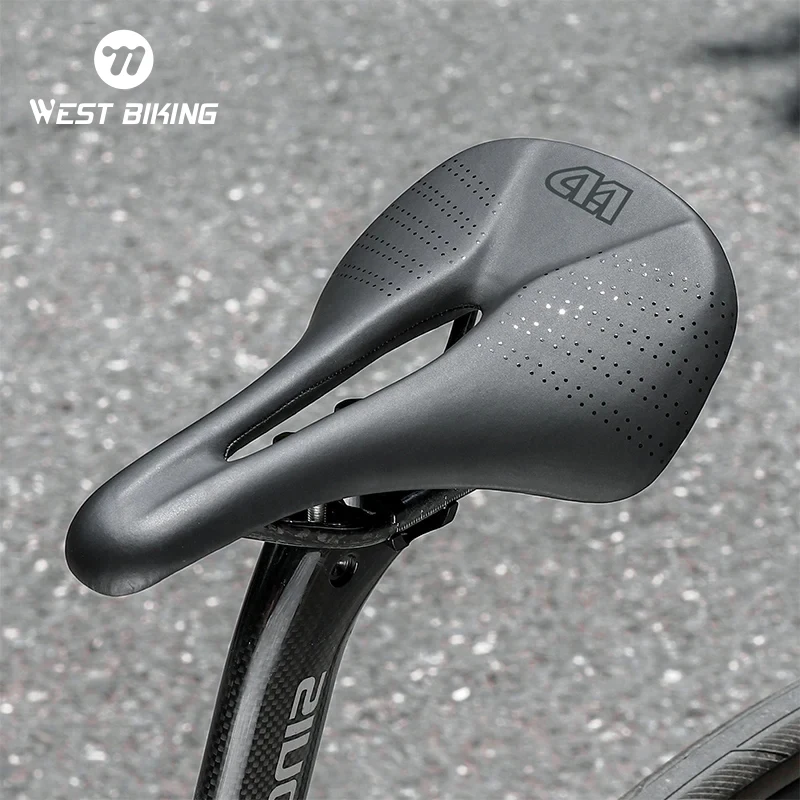 WEST BIKING Carbon Saddle Ultralight VTT Racing Seat Road Bicycle Saddle For Men Soft Comfortable MTB Cycling Accessories