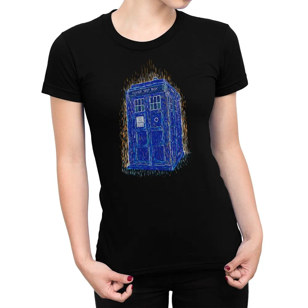 Police Box Vincent Van Gogh Style T-Shirt, Men's Women's Sizes
