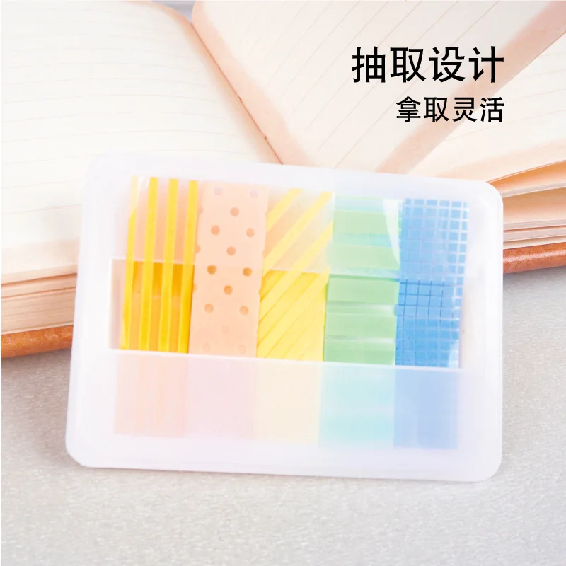 

PET Colorful Polka Dot Stripe Index Sticker N Times Box Sticker Independent Pack Memo Pad