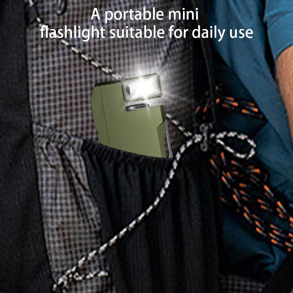 LED Flashlight 180 Degree Rotating Flashlight Rechargeable Portable Lamp Multi Modes EDC Pocket Flashlight for Outdoor Emergency