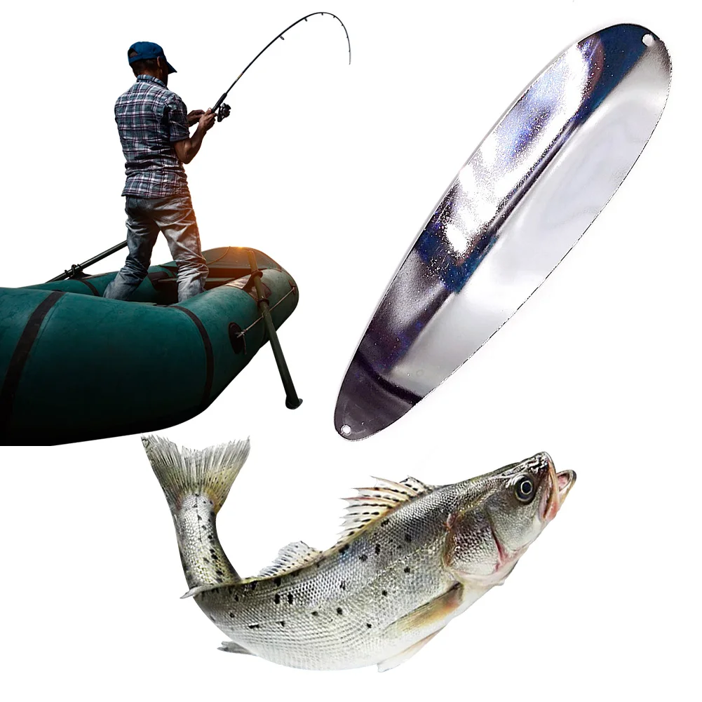 Big Metal Fishing Spoon 8inch Bass Trout Slow Shaking Sea Fishing Lure Spinner Spoon for Mackerel Bass Trout Sea Fishing