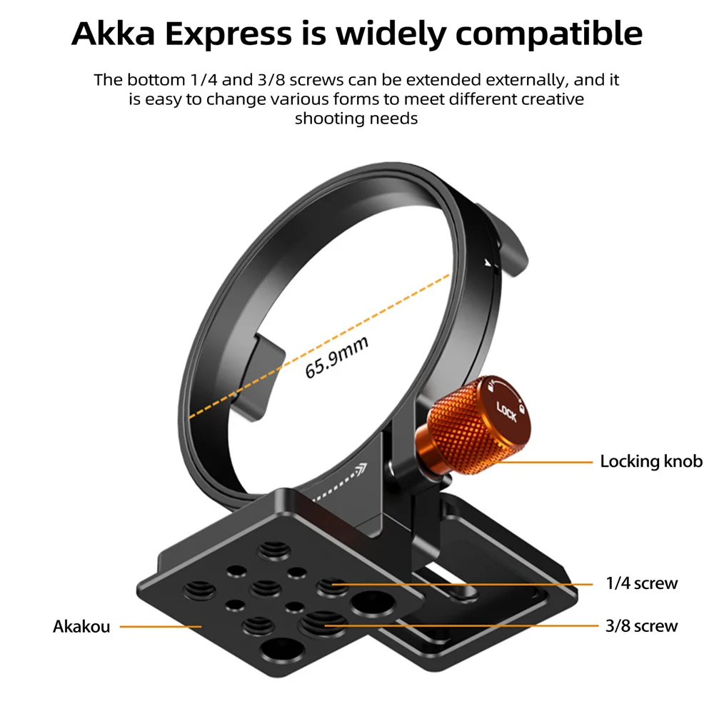 VRIG 65.9mm Rotatable Tripod Mount Ring Lens Collar w Arca Quick Release Plate for Sony A6000/A6100/A6300/A6400/A7M4/A7S3/A7R4