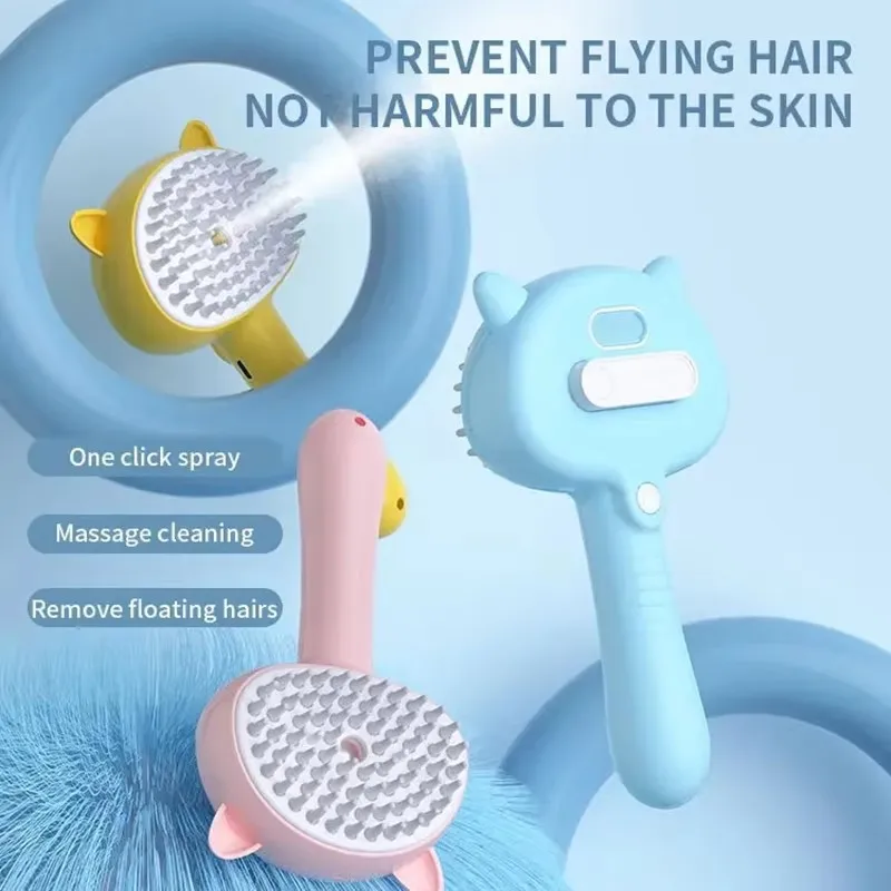 Spray Pet Hair Brush One Click Water Mist Pet Grooming Comb Removes Loose Fur Massage Cleaning Tool for Cat Dog Pet Supplies