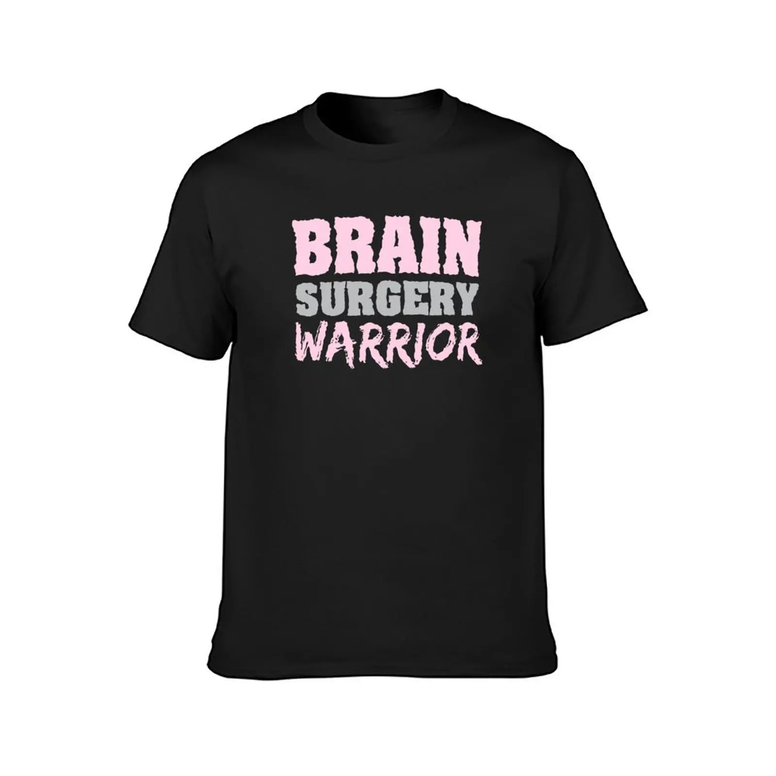 Brain Surgery Warrior Brain Tumor Awareness Gray Ribbon T-Shirt anime oversizeds men t shirt