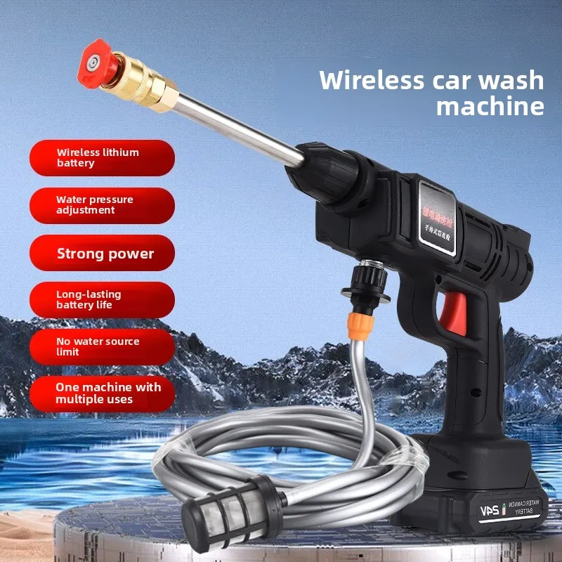 Portable Cordless High Pressure Wash Gun Lithium Battery Car Washer For Auto Care And Household Garden Irrigation