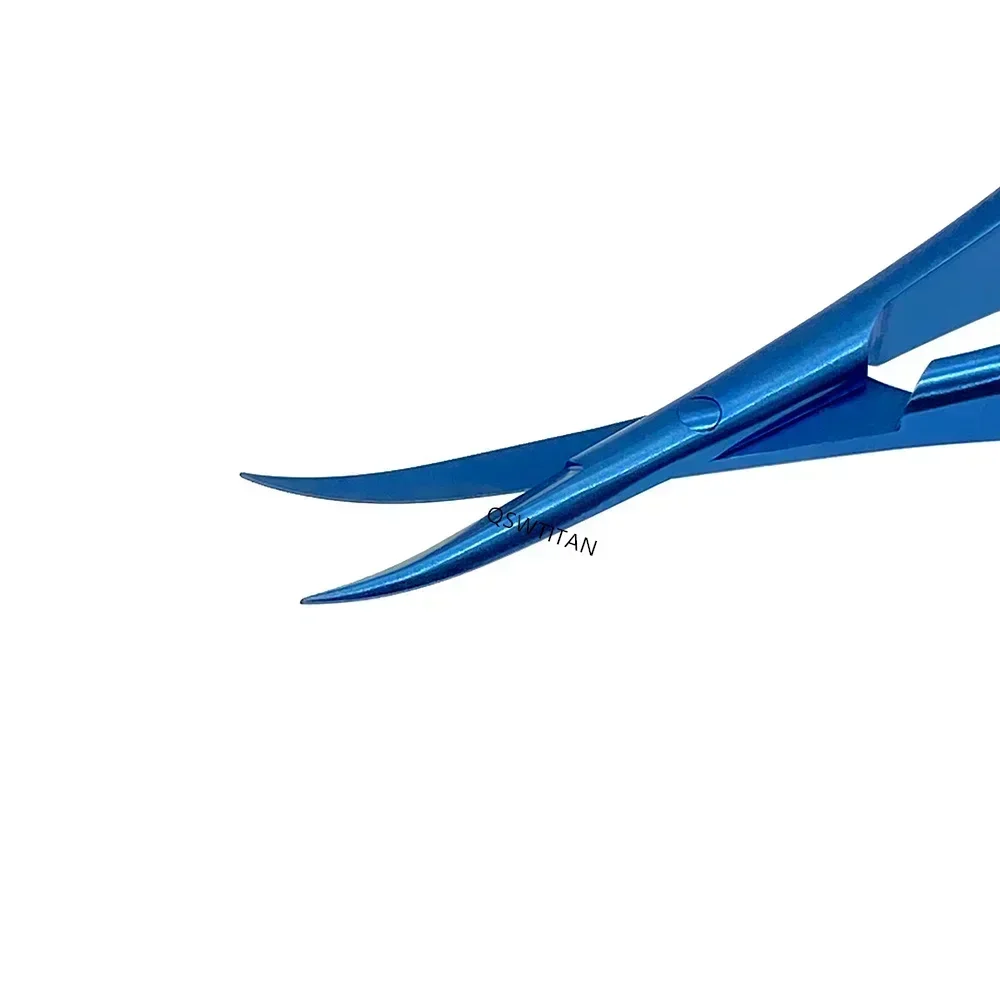 กรรไกรขนาดเล็ก QSWTITAN รุ่น Castroviejo สำหรับตัดหนังตา ด้ามจับแบน 1 ชิ้น เครื่องมือผ่าตัดดวงตา อุปกรณ์สำหรับผ่าตัดเปลือกตา