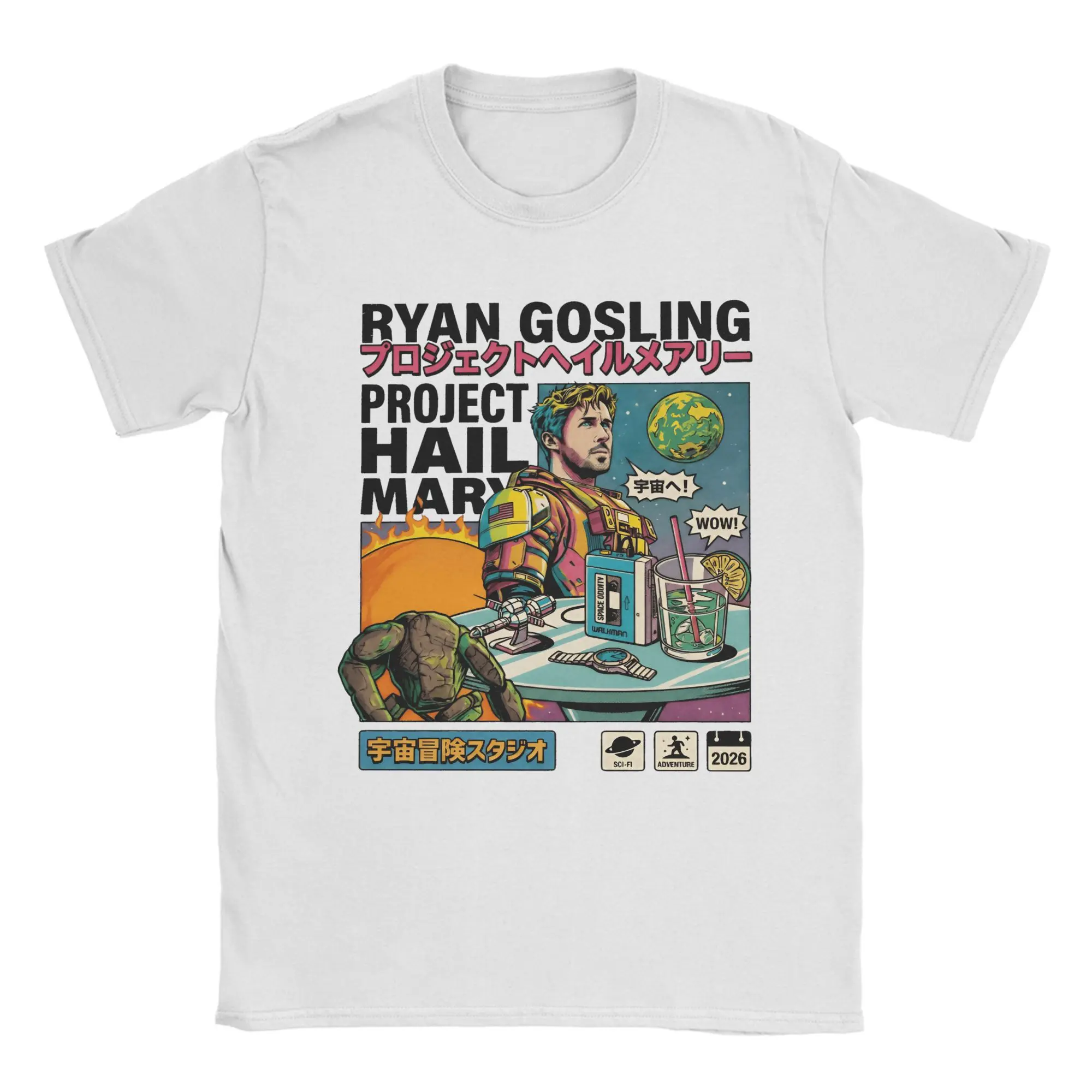 Project Hail Mary T-Shirt Summer  Vintage T-Shirts 100% Cotton Hip Hop Tshirt For Adult Short Sleeve Custom Logo Tees