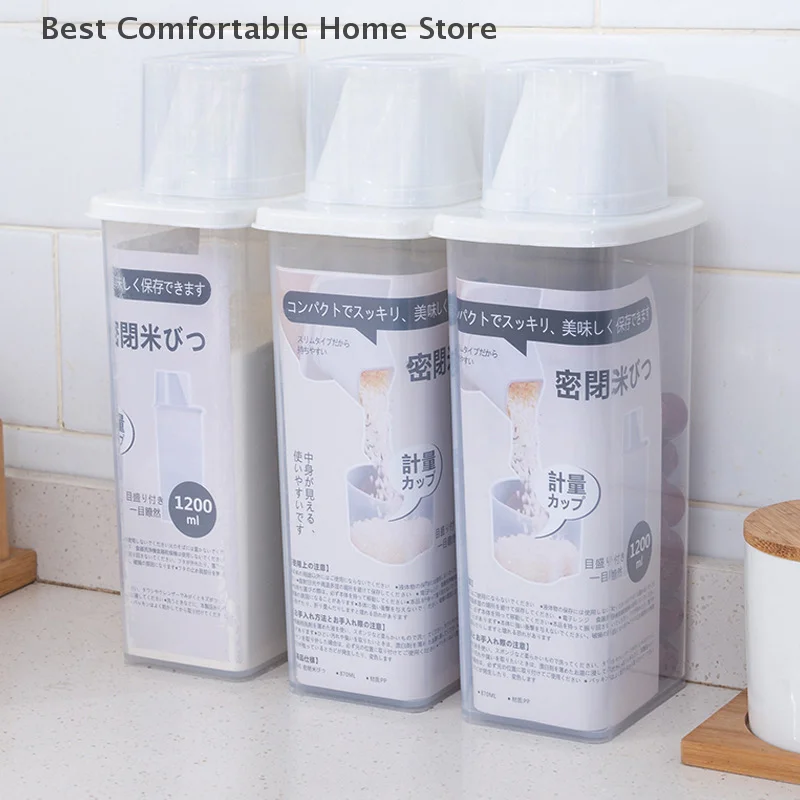 Kitchen Food Container Sealed Crisper Grains Tank Storage Kitchen Sorting Rice Storage Box Container Bottles And Jars
