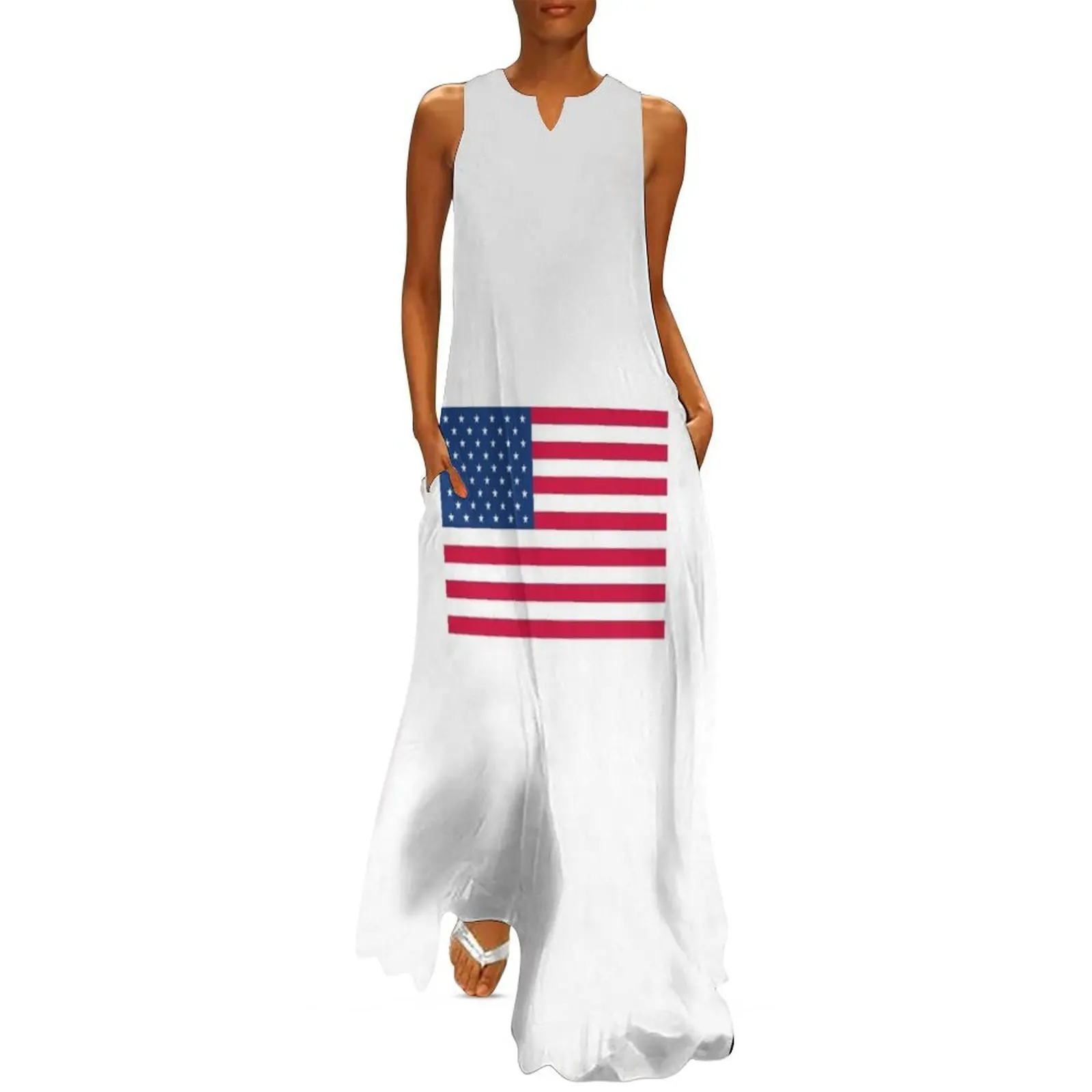 

Stars and Stripes Long Dress Dresses for wedding party purple dress fairy dress Women"s