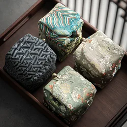 Japanese Handmade Travel Teacup Protection Bag Portable Thickened Anti-Fall Cotton And Linen Tea Set Storage Bag Tea CoziesLC677