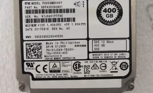 

For PX05SMB040Y 01J5K9 400G SAS 2.5 SSD Solid State Drive