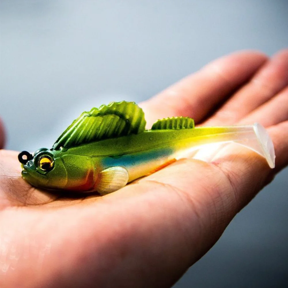 

Goby Fishing Lure 7cm 14g Jig Head Soft Bait Swimbaits Fish Jumping Dark Sleeper Jig Fishing Paddle Tail Pike Bass Lure