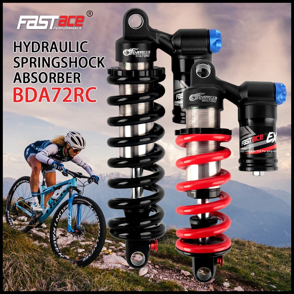 Amortecedor Traseiro Fastace para Bicicleta de Montanha 450 550LBS MTB com Molas de Amortecimento 190 200 210 220 240MM