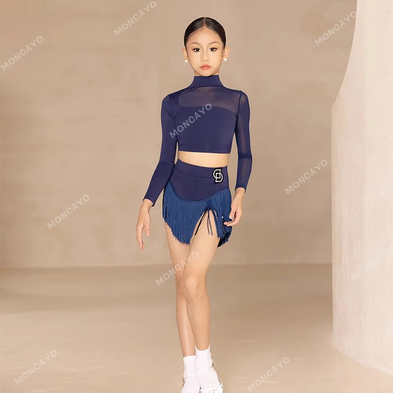 

Fringe Salsa Latin Dance Dress Girls Competition Ballroom Dance Dresses Standard Kids Latin Practice Dress Dance Costume Girls