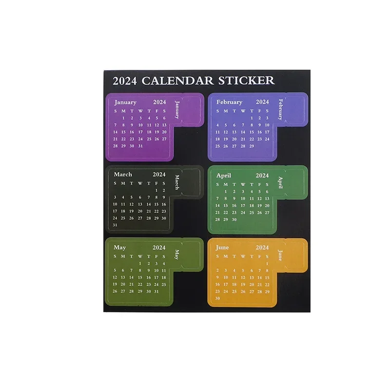 Calendar Sticker 2024 365 Day Date Stick Labels Decorative Scrapbooking Diary Album Planner Hand Made Collage Material Stickers