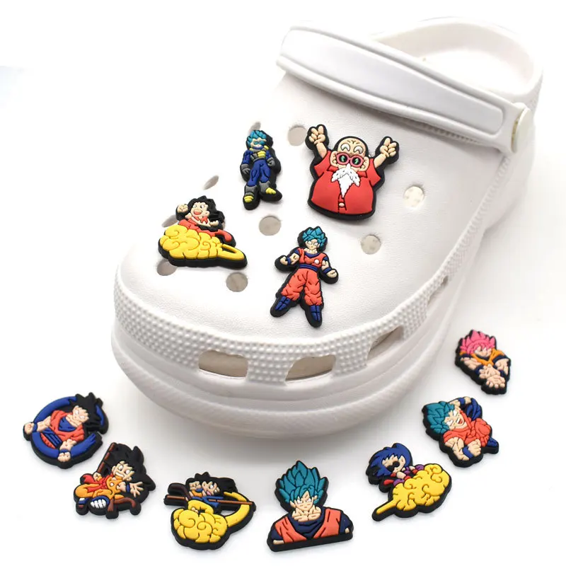 Dragon Ball PVC Son Goku Super Fighter Slipper Accessories Garden Shoes Toys Ornament Buckles for Kids Gift