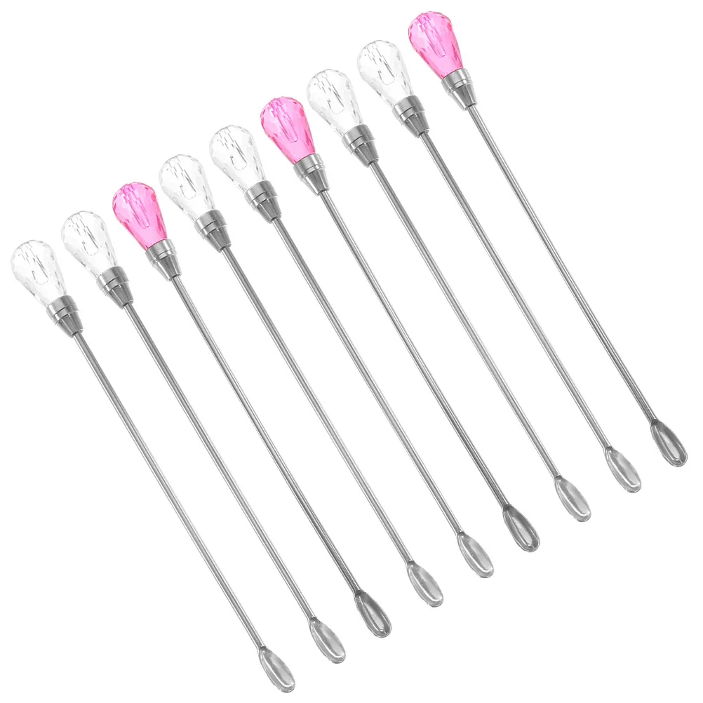 9Pcs Metal Pigment Stirring Spoon Rod for Eyebrows Mixing DIY Tools Ink Mixer Tattooing Pigment Mixer