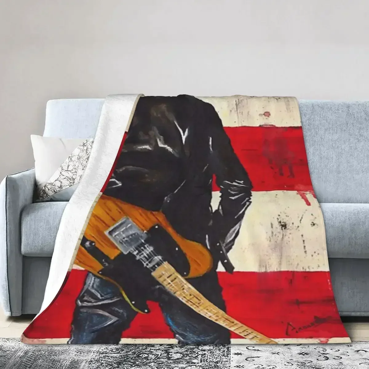 

Bruce Springsteen Blankets Soft Warm Flannel Throw Blanket Bedding for Bed Living room Picnic Travel Home Couch