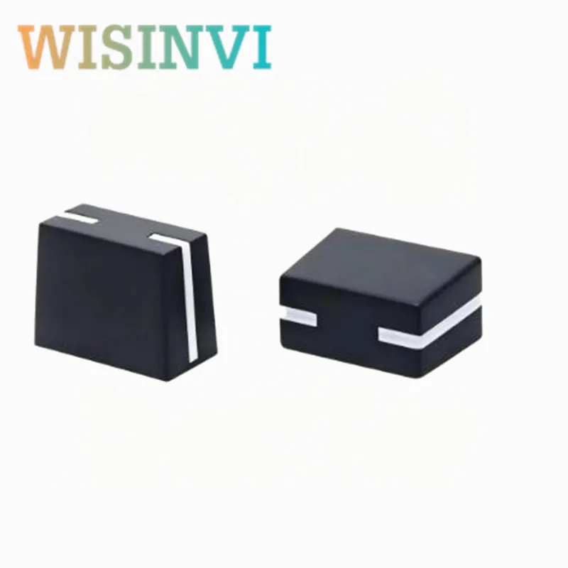10pcs Fader Cap 13.5*6.6*9.6mm 4mm Inner Hole Plastic Slider Knob for Straight Slide Potentiometer Mixer Volume Adjustment