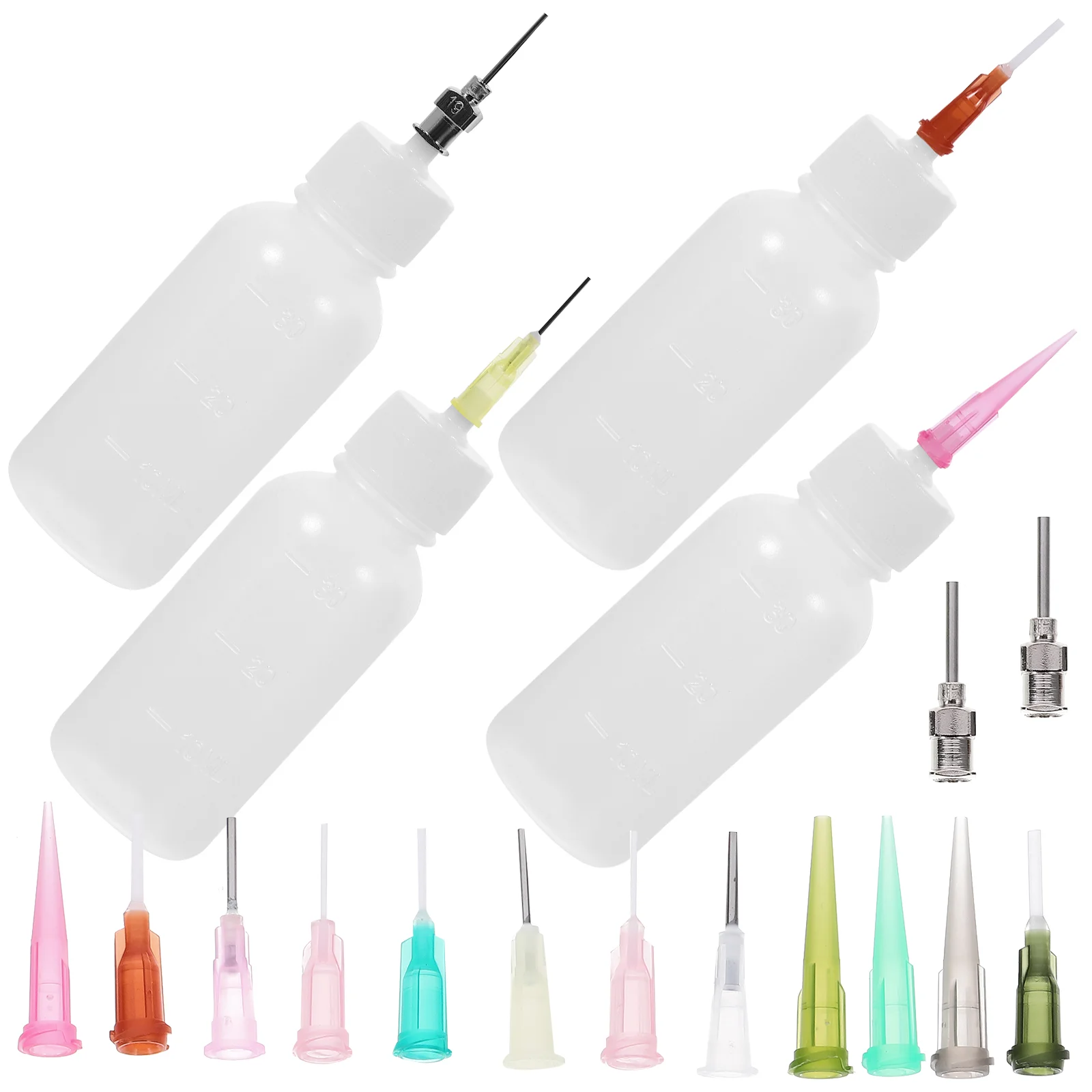 4 Pcs Precision Applicator Bottle Dropper Set Empty Multifunction Plastic Needle Tip