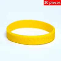 30pcs LiveStrong Inspiring Sports Silicone Bracelet Engraved Fonts Wristbands Men Women Rubber Band  Encouraging Accessories